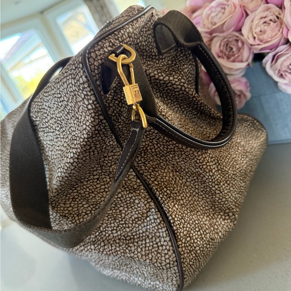 Borbonese shoulder bag tote w/ pouch quail pattern excellent condition - Picture 10 of 16